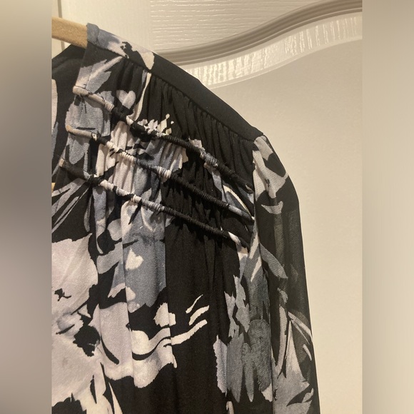 Calvin Klein Women's V-Neck Printed Chiffon Sleeve Blouse XL - Picture 3 of 7